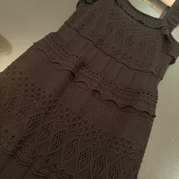 MILLY Pointelle Knit Midi Dress, Mint Condition (black, size P) - Picture 7 of 7